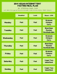 20_4 Vegan Intermittent Fasting Meal Plan Example