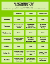 4_3 Diet Intermittent Fasting Meal Plan Example