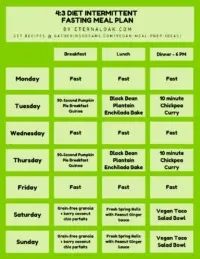 4_3 Diet Intermittent Fasting Meal Plan Example